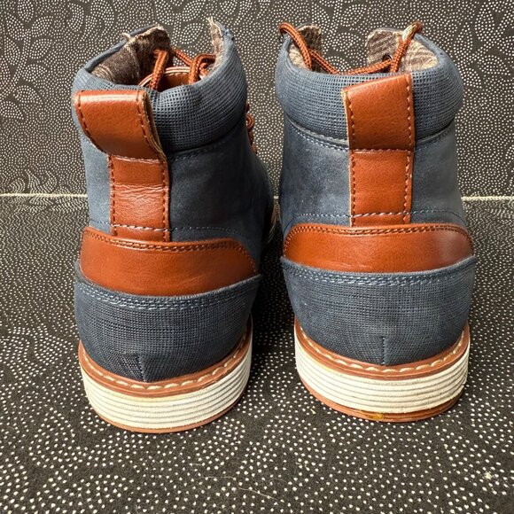 Ferro Aldo Mens Birt Chukka Boots Size 9.5 Brown & Blue Leather - Picture 4 of 7